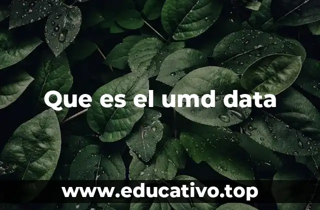 Que es el umd data
