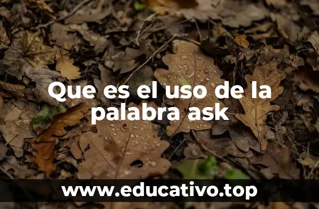 Que es el uso de la palabra ask