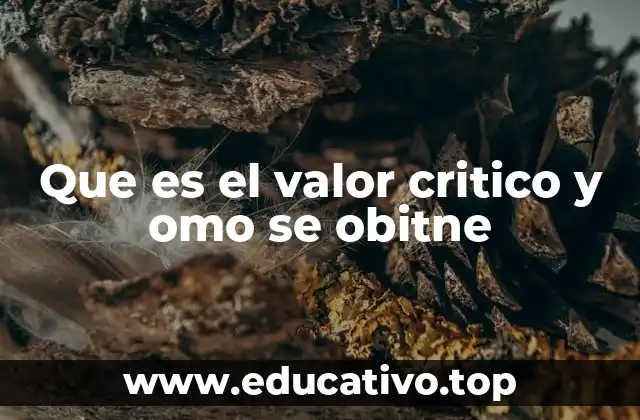 Que es el valor critico y omo se obitne