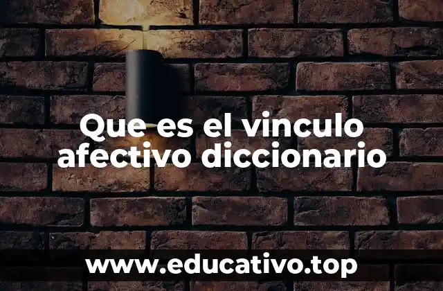 Que es el vinculo afectivo diccionario