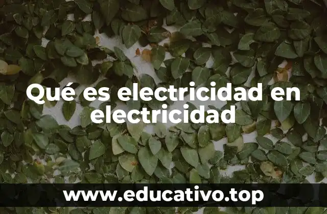 Qué es electricidad en electricidad
