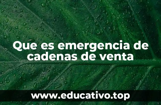 Que es emergencia de cadenas de venta