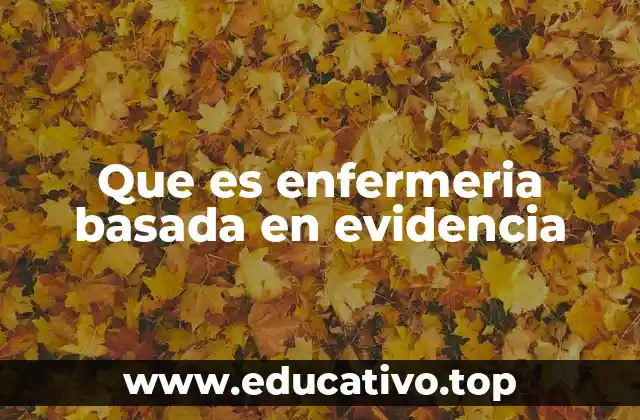 Que es enfermeria basada en evidencia