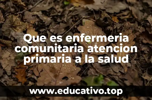 El papel de la enfermería comunitaria en la atención primaria