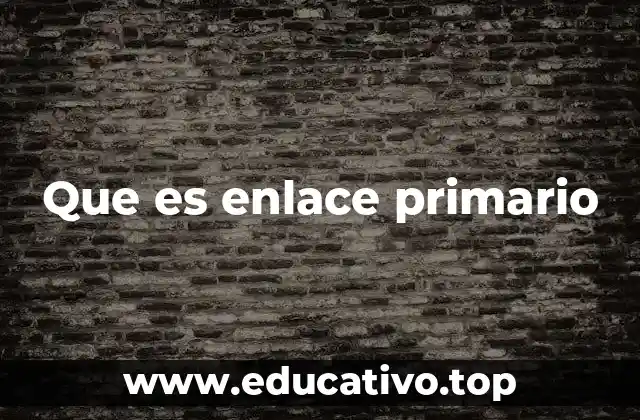 Que es enlace primario