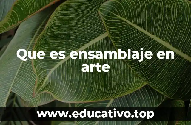 Que es ensamblaje en arte