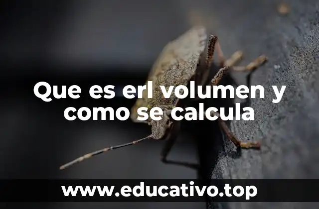 Que es erl volumen y como se calcula