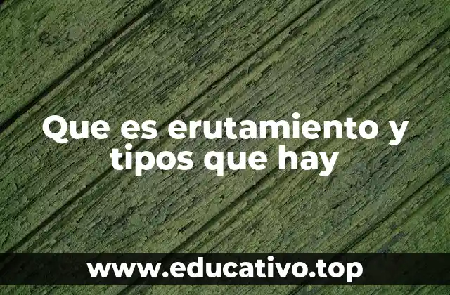 Que es erutamiento y tipos que hay