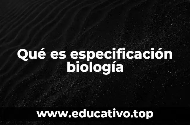 Qué es especificación biología