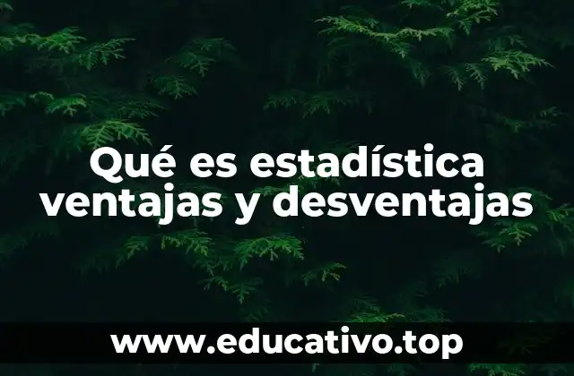Qué es estadística ventajas y desventajas