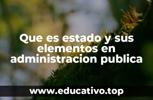 Que es estado y sus elementos en administracion publica