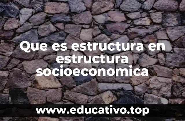 Que es estructura en estructura socioeconomica