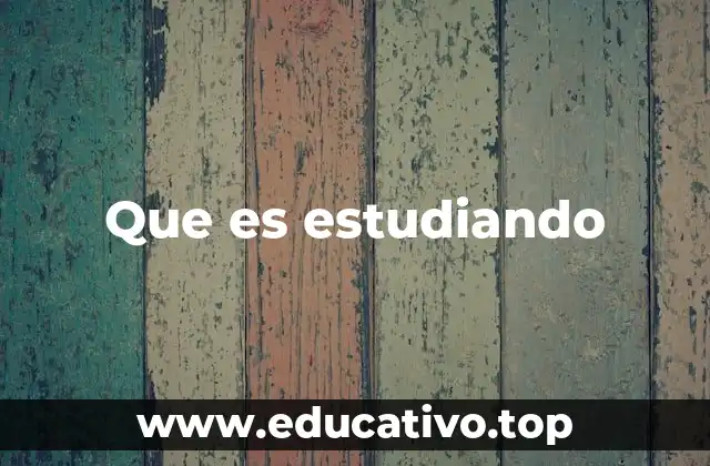 Que es estudiando