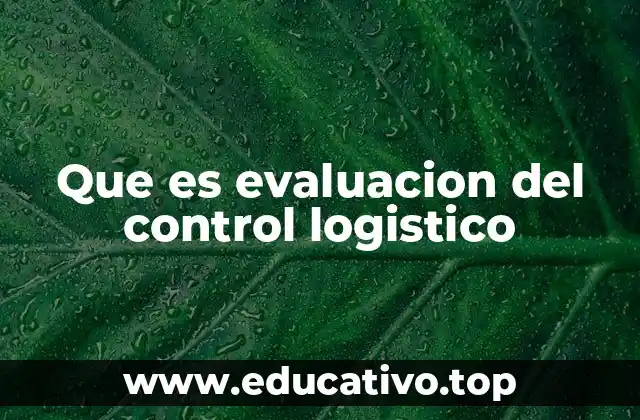 Que es evaluacion del control logistico