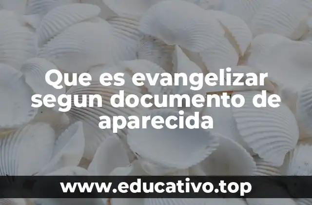Que es evangelizar segun documento de aparecida