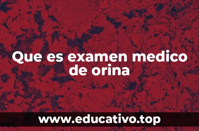 Que es examen medico de orina