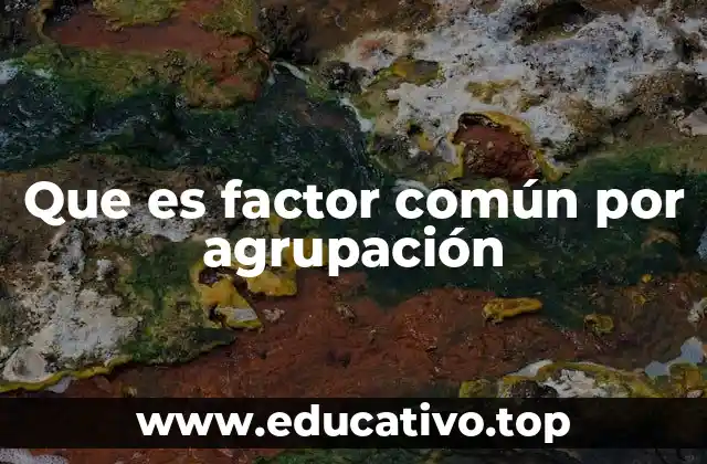Que es factor común por agrupación