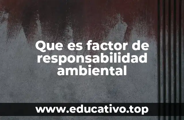 Que es factor de responsabilidad ambiental