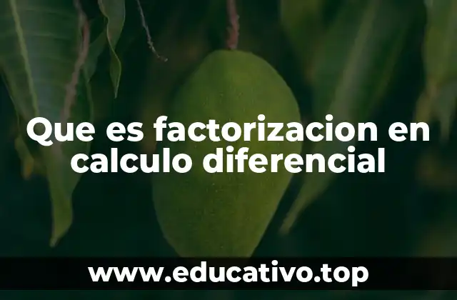 Cómo la factorización facilita el cálculo diferencial
