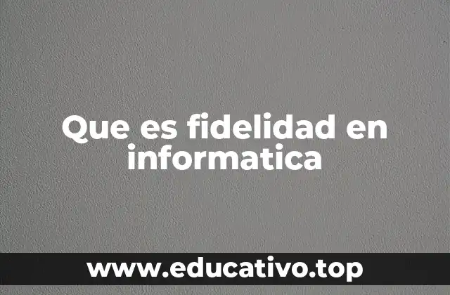Que es fidelidad en informatica