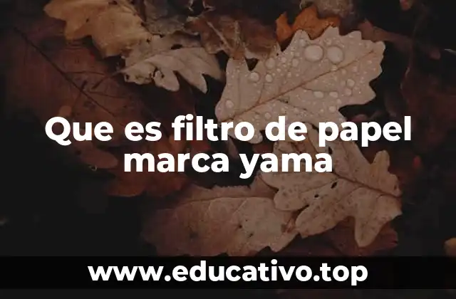 Que es filtro de papel marca yama