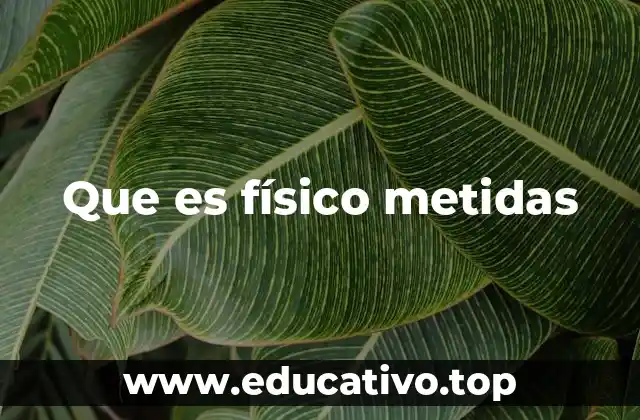 Que es físico metidas
