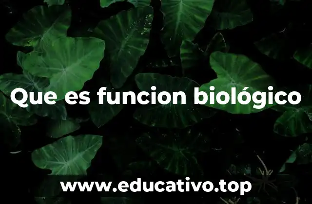 Que es funcion biológico