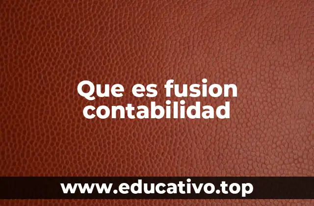 Que es fusion contabilidad