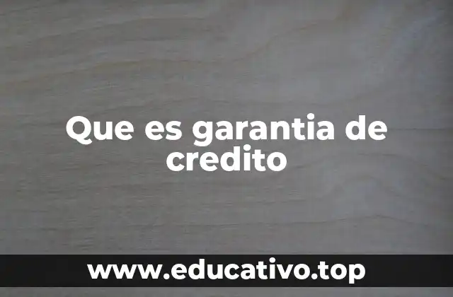 Tipos de garantías que respaldan un crédito
