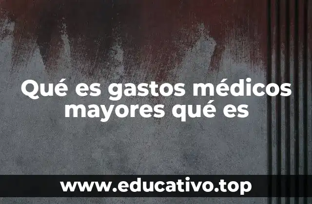 Qué es gastos médicos mayores qué es