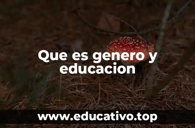 Que es genero y educacion