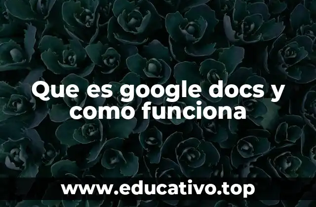 Que es google docs y como funciona