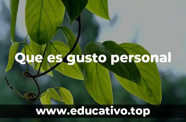 Que es gusto personal