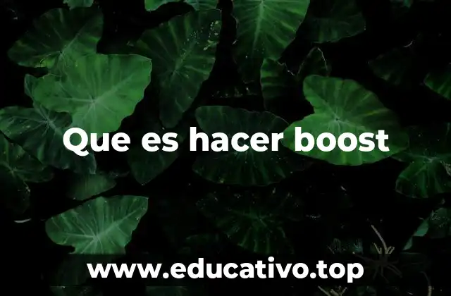 Que es hacer boost