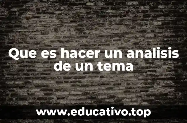 Que es hacer un analisis de un tema