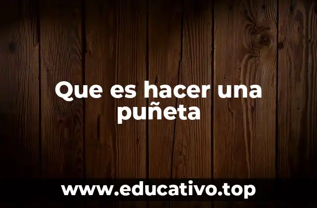 Que es hacer una puñeta
