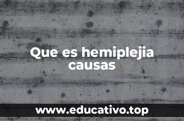 Que es hemiplejia causas