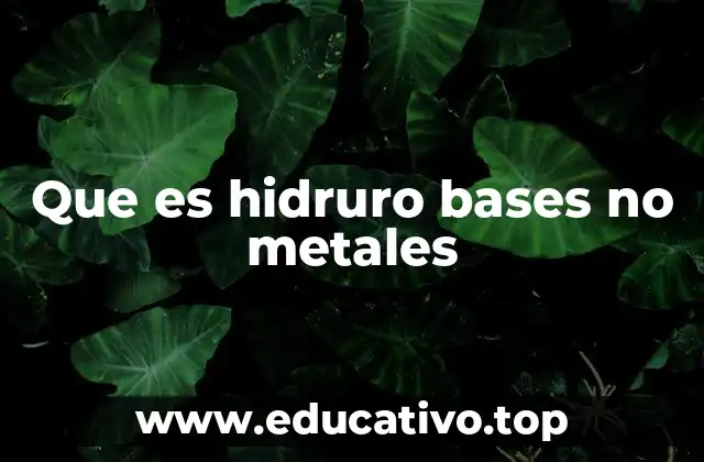Que es hidruro bases no metales