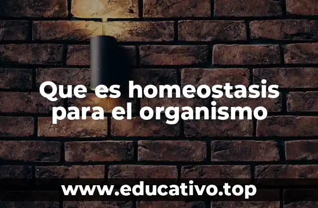 Que es homeostasis para el organismo