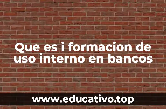 Que es i formacion de uso interno en bancos