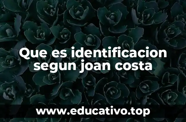 Que es identificacion segun joan costa