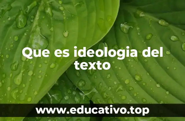 Que es ideologia del texto