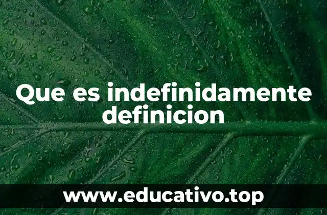 Que es indefinidamente definicion