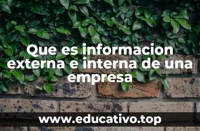 Que es informacion externa e interna de una empresa