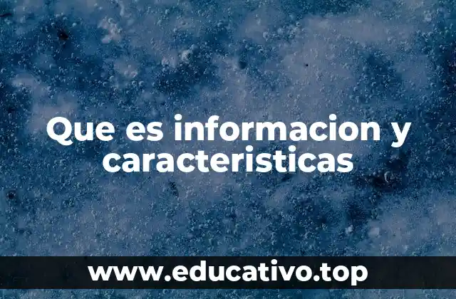 Que es informacion y caracteristicas
