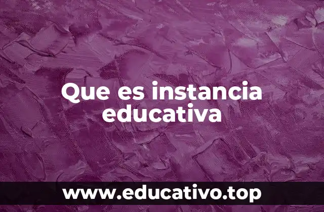 Que es instancia educativa