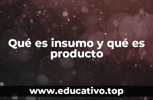 Insumos y productos en la cadena de valor