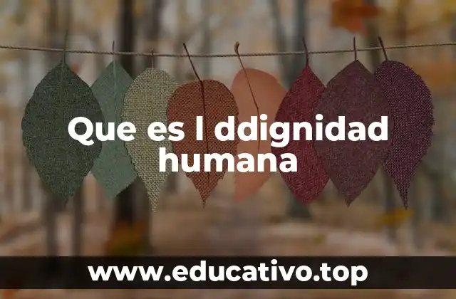 Que es l ddignidad humana