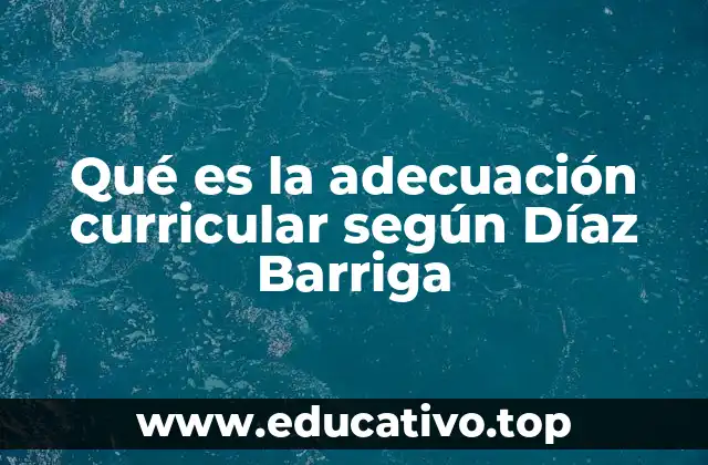 Qué es la adecuación curricular según Díaz Barriga