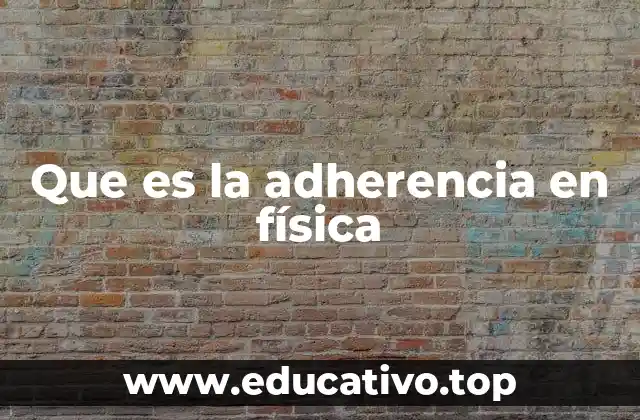 Que es la adherencia en física